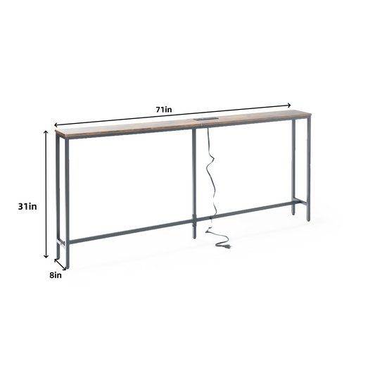 Jamile Narrow Console Table with Charging Station